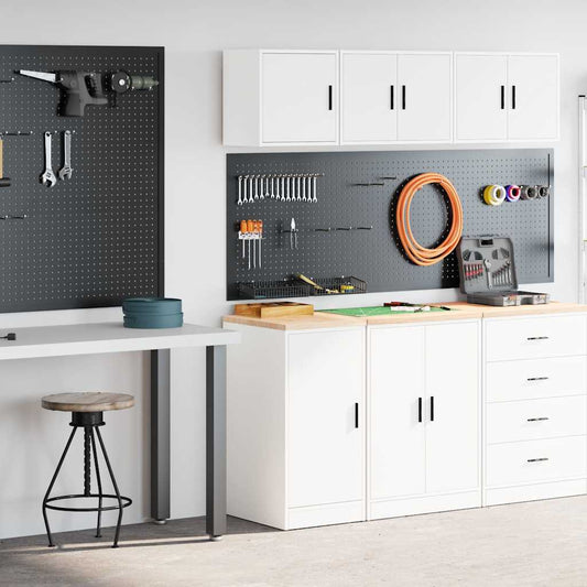 Garage Cabinets 2 pcs White Engineered Wood