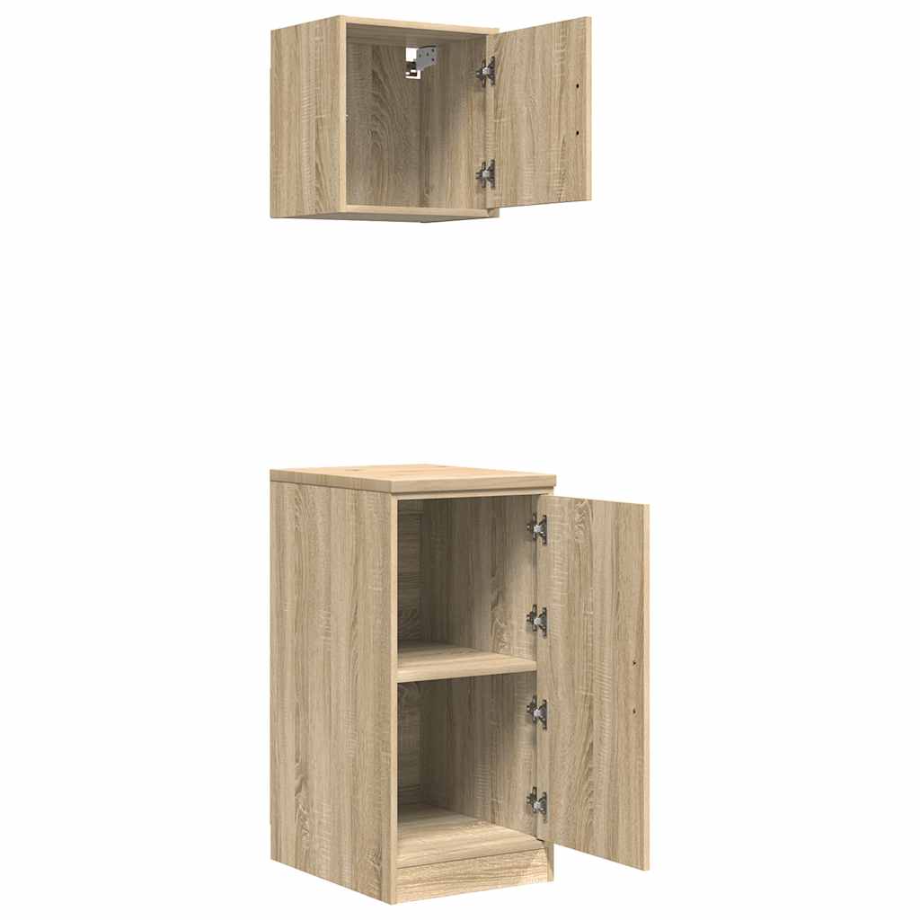 Garage Cabinets 2 pcs Sonoma Oak Engineered Wood