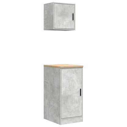 Garage Cabinets 2 pcs Concrete Grey Engineered Wood