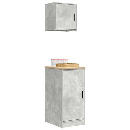 Garage Cabinets 2 pcs Concrete Grey Engineered Wood