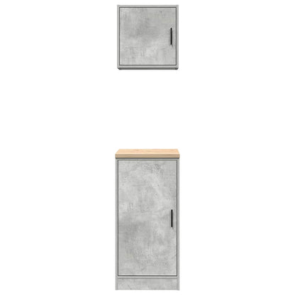 Garage Cabinets 2 pcs Concrete Grey Engineered Wood