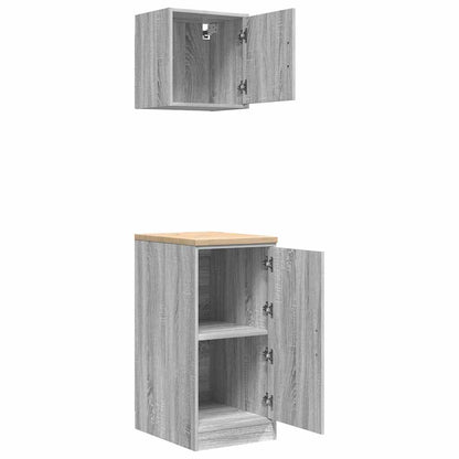 Garage Cabinets 2 pcs Grey Sonoma Engineered Wood