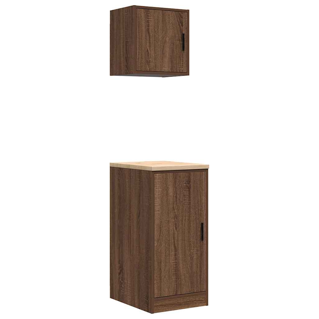 Garage Cabinets 2 pcs Brown Oak Engineered Wood