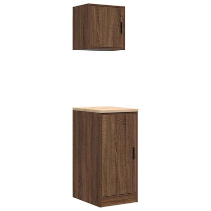 Garage Cabinets 2 pcs Brown Oak Engineered Wood