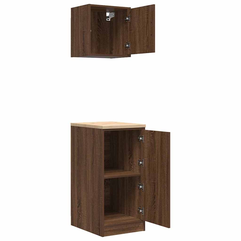 Garage Cabinets 2 pcs Brown Oak Engineered Wood