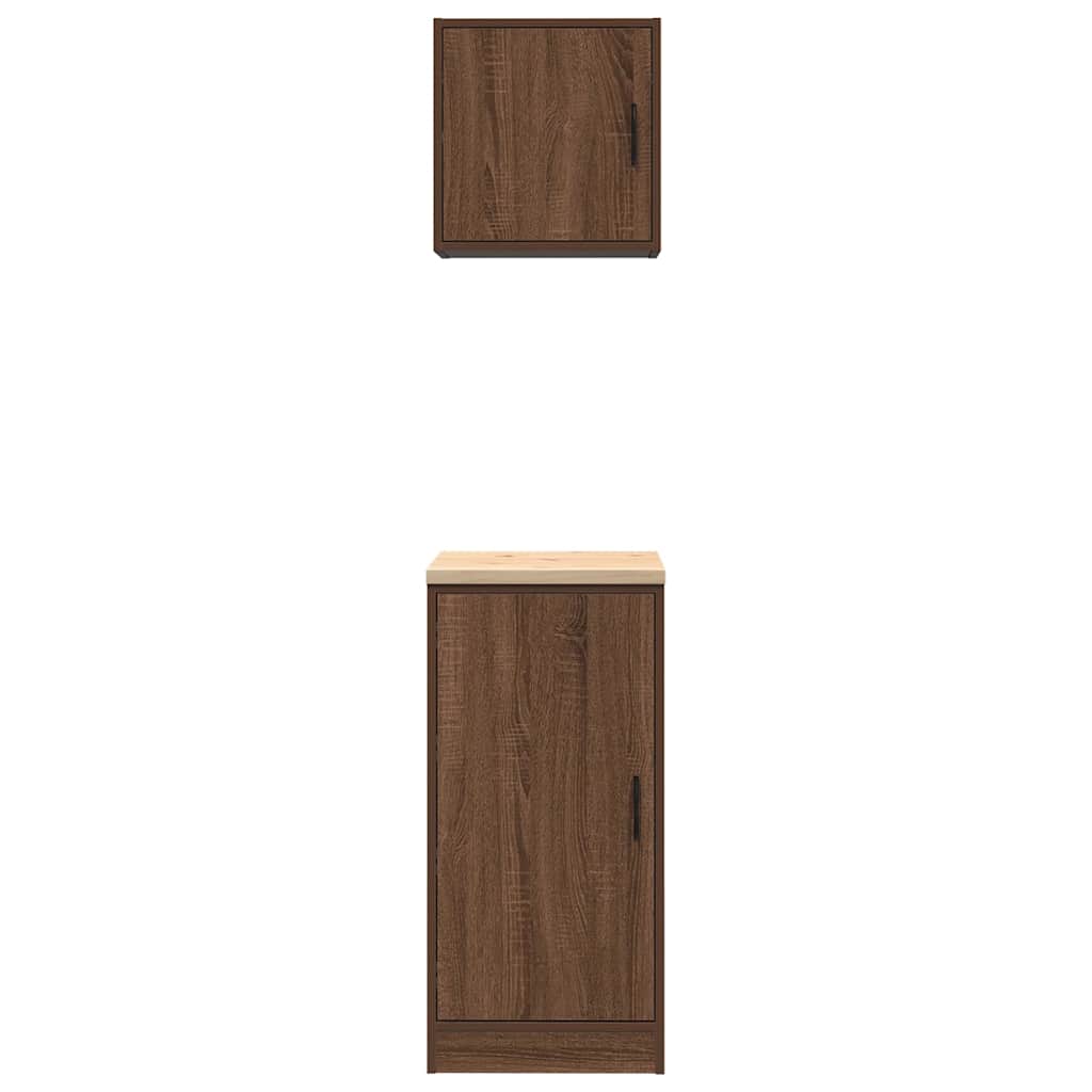 Garage Cabinets 2 pcs Brown Oak Engineered Wood