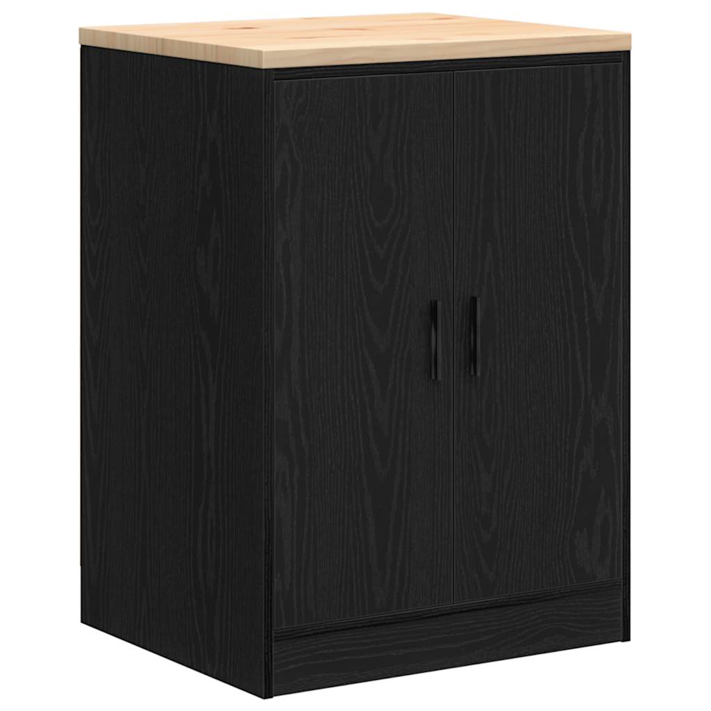 Garage Cabinets 2 pcs Black Engineered Wood