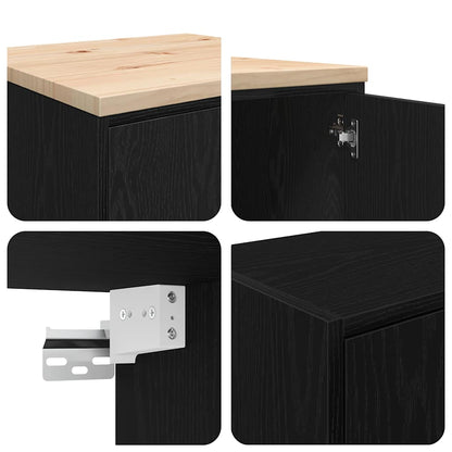 Garage Cabinets 2 pcs Black Engineered Wood