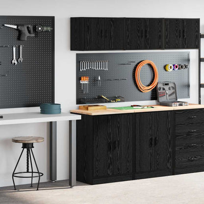 Garage Cabinets 2 pcs Black Engineered Wood