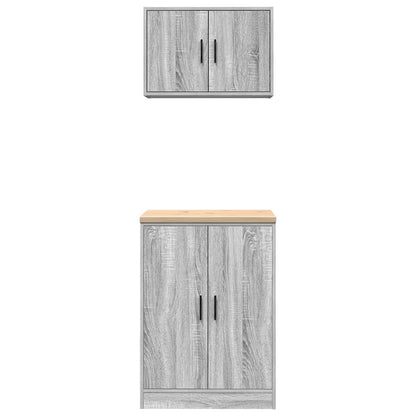Garage Cabinets 2 pcs Grey Sonoma Engineered Wood