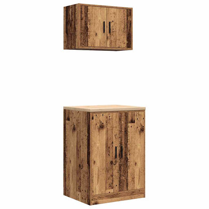 Garage Cabinets 2 pcs Old Wood Engineered Wood