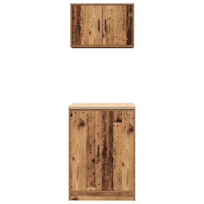 Garage Cabinets 2 pcs Old Wood Engineered Wood
