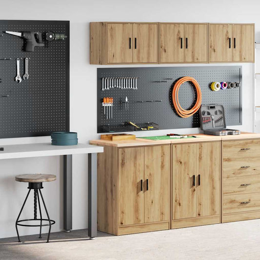 Garage Cabinets 2 pcs Artisan Oak Engineered Wood