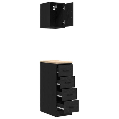 Garage Cabinets 2 pcs Black Engineered Wood