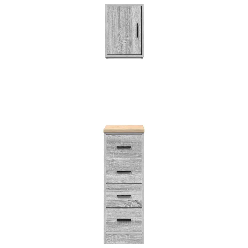Garage Cabinets 2 pcs Grey Sonoma Engineered Wood