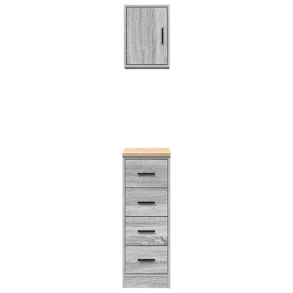 Garage Cabinets 2 pcs Grey Sonoma Engineered Wood