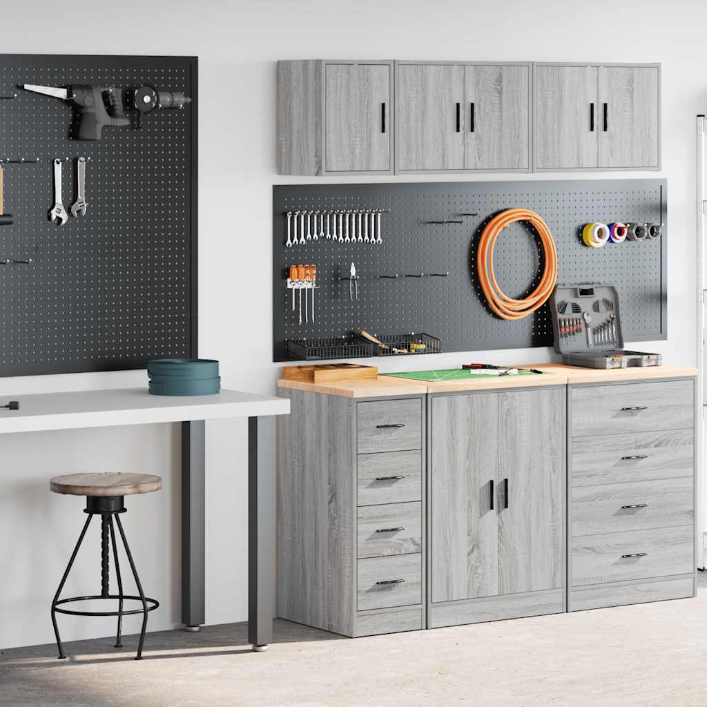 Garage Cabinets 2 pcs Grey Sonoma Engineered Wood