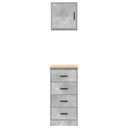 Garage Cabinets 2 pcs Concrete Grey Engineered Wood
