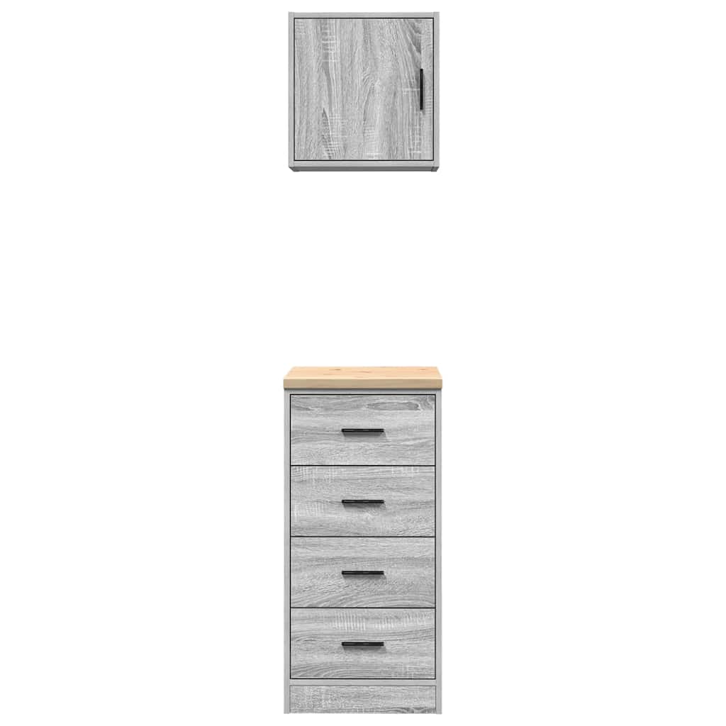 Garage Cabinets 2 pcs Grey Sonoma Engineered Wood