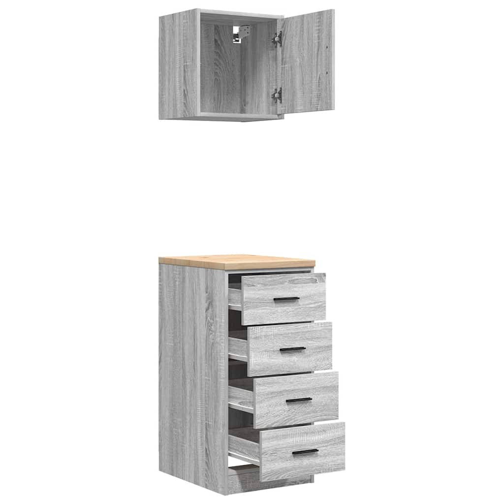 Garage Cabinets 2 pcs Grey Sonoma Engineered Wood