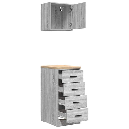 Garage Cabinets 2 pcs Grey Sonoma Engineered Wood