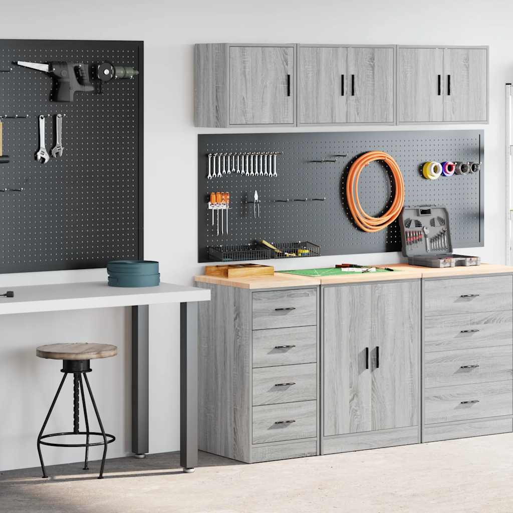 Garage Cabinets 2 pcs Grey Sonoma Engineered Wood