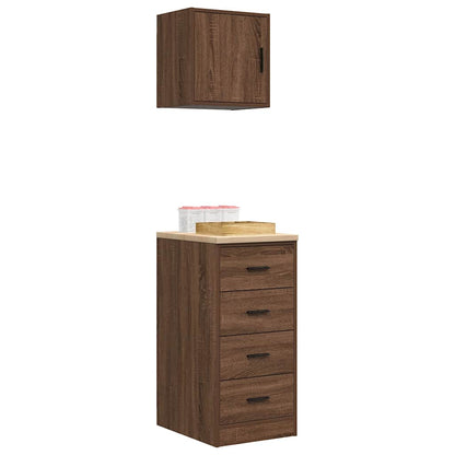 Garage Cabinets 2 pcs Brown Oak Engineered Wood