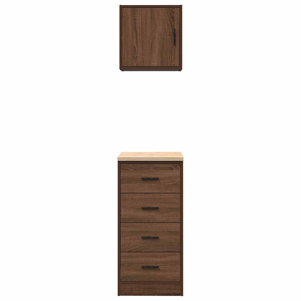 Garage Cabinets 2 pcs Brown Oak Engineered Wood