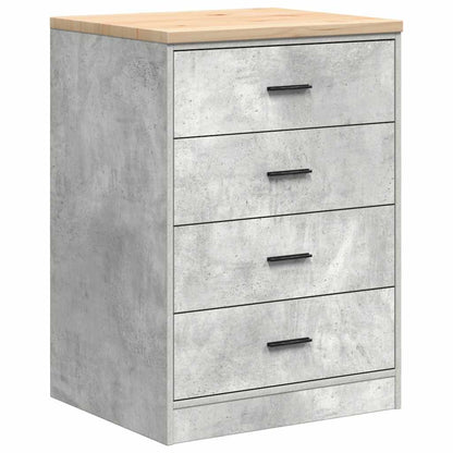 Garage Cabinets 2 pcs Concrete Grey Engineered Wood