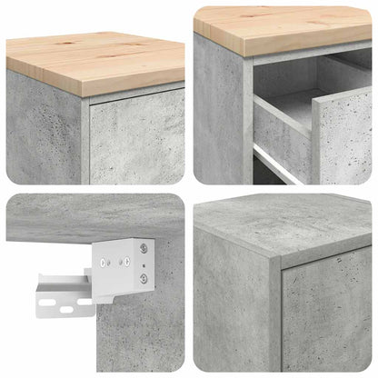 Garage Cabinets 2 pcs Concrete Grey Engineered Wood