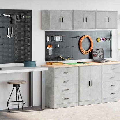 Garage Cabinets 2 pcs Concrete Grey Engineered Wood