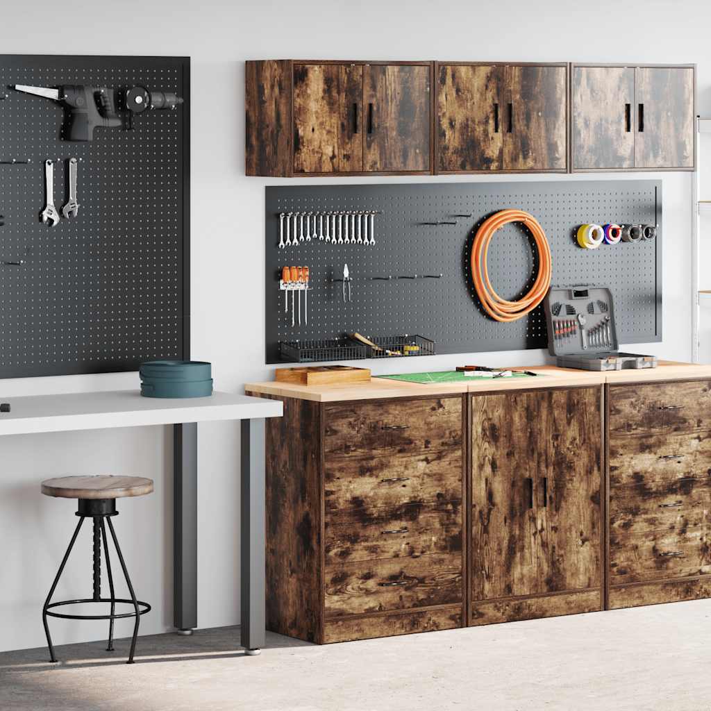 Garage Cabinets 2 pcs Smoked Oak Engineered Wood
