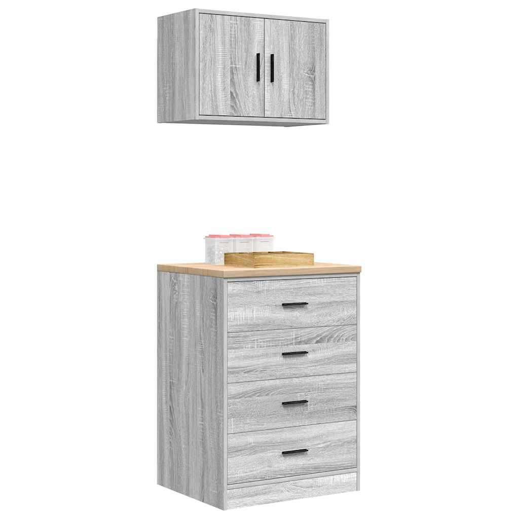 Garage Cabinets 2 pcs Grey Sonoma Engineered Wood