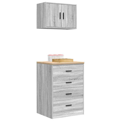 Garage Cabinets 2 pcs Grey Sonoma Engineered Wood