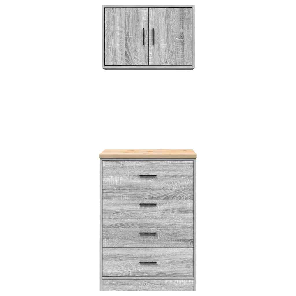 Garage Cabinets 2 pcs Grey Sonoma Engineered Wood