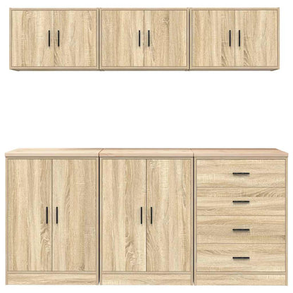 Garage Cabinets 6 pcs Sonoma Oak Engineered Wood