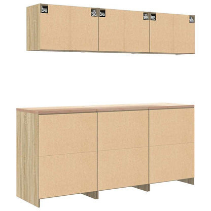 Garage Cabinets 6 pcs Sonoma Oak Engineered Wood