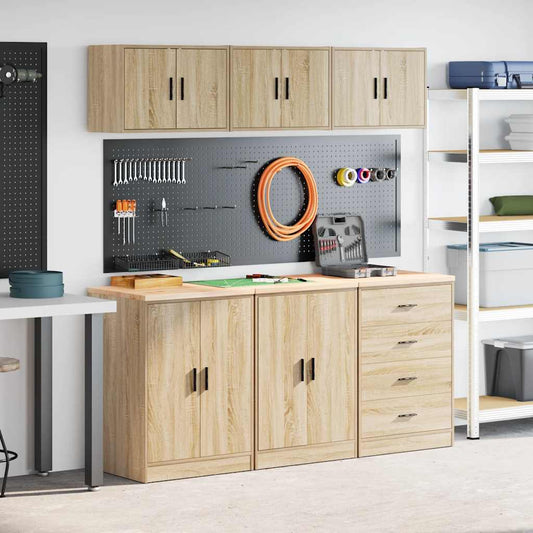 Garage Cabinets 6 pcs Sonoma Oak Engineered Wood