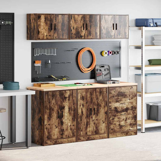 Garage Cabinets 6 pcs Smoked Oak Engineered Wood