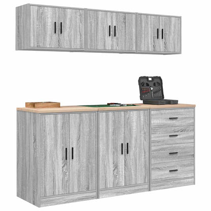 Garage Cabinets 6 pcs Grey Sonoma Engineered Wood