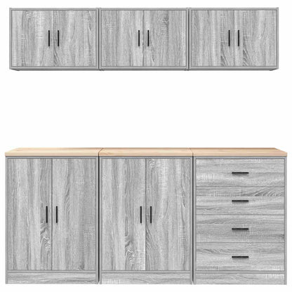 Garage Cabinets 6 pcs Grey Sonoma Engineered Wood