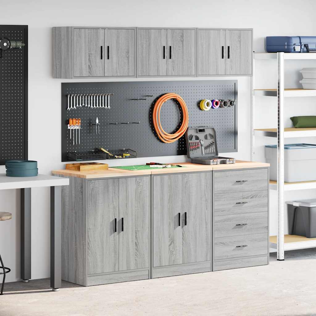 Garage Cabinets 6 pcs Grey Sonoma Engineered Wood