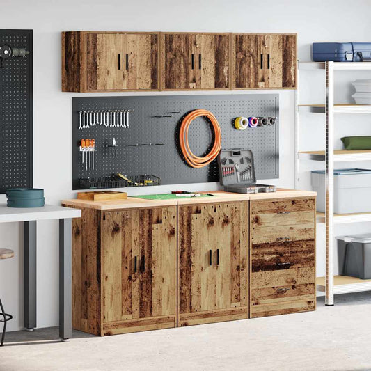 Garage Cabinets 6 pcs Old Wood Engineered Wood