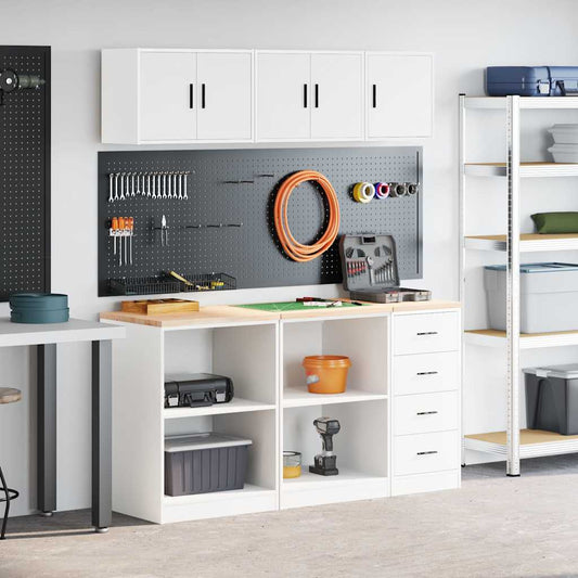 Garage Cabinets 6 pcs White Engineered Wood