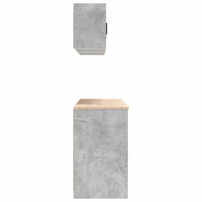 Garage Cabinets 6 pcs Concrete Grey Engineered Wood