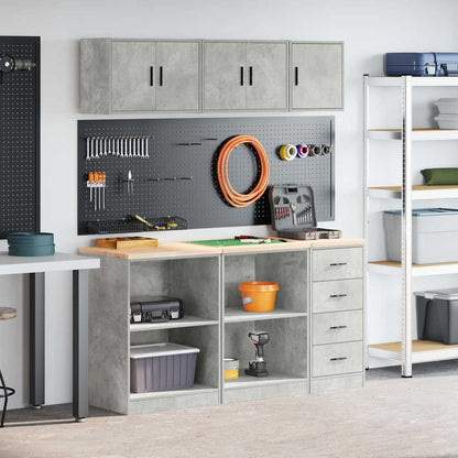 Garage Cabinets 6 pcs Concrete Grey Engineered Wood