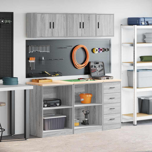 Garage Cabinets 6 pcs Grey Sonoma Engineered Wood
