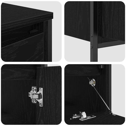 Bathroom Furniture Set with Shelf with Storage 3 pcs Black oak