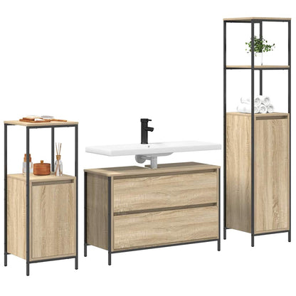 Bathroom Furniture Set 3 pcs Sonoma Oak Engineered Wood