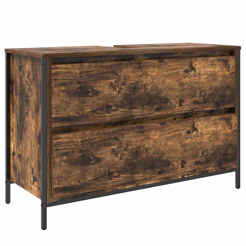 Bathroom Furniture Set 3 pcs Smoked oak 90 x 34.5 x 60 cm